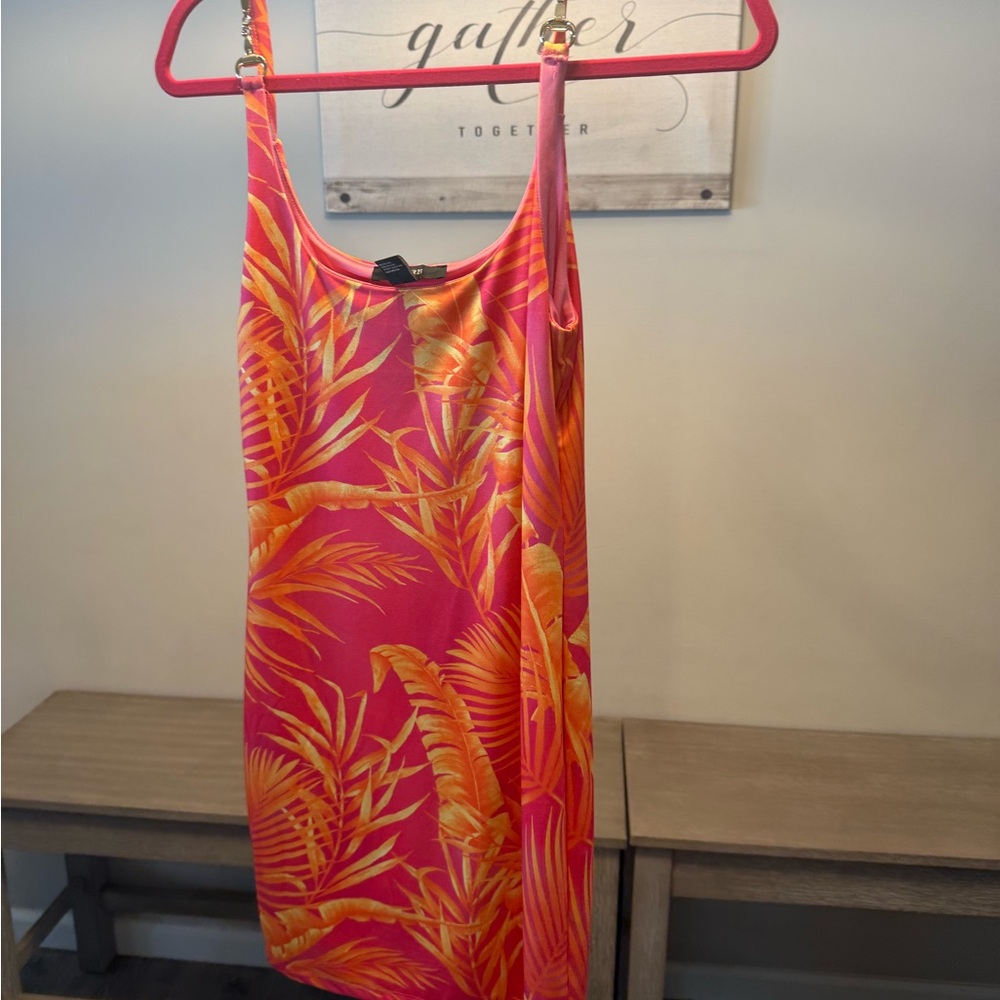 Forever 21 Pink and Orange Floral Dress